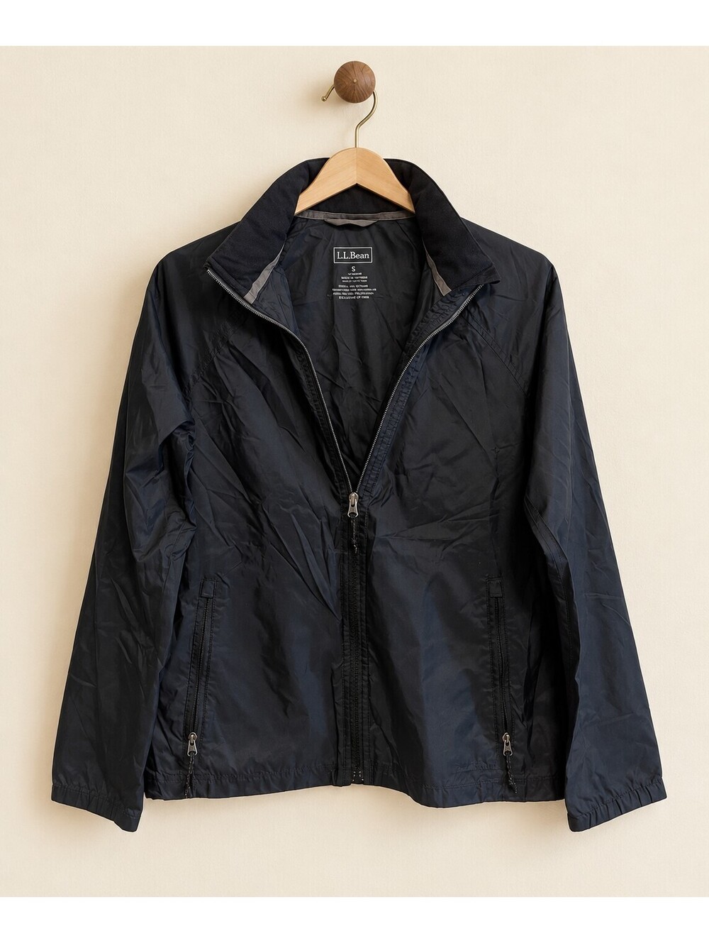 L.L.Bean Lightweight Full-Zip Windbreaker Jacket Women’s Size Small - Black